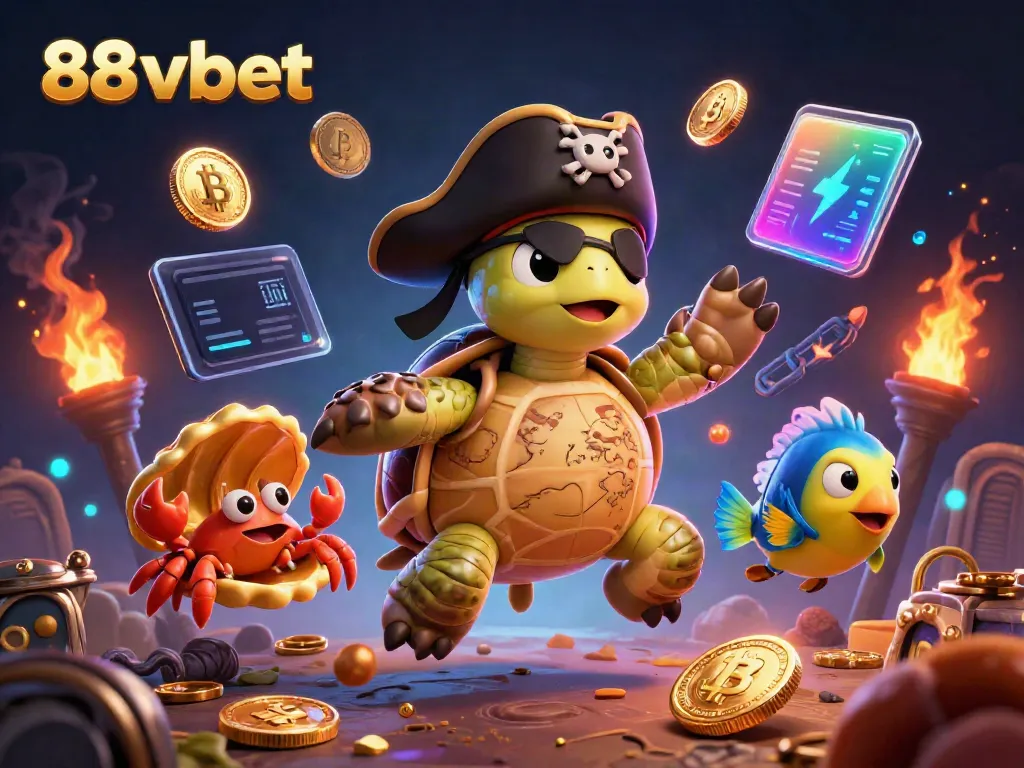 Engage in thrilling gaming with 88vbet featuring vivid casino characters, crypto coins, and vibrant visuals.
