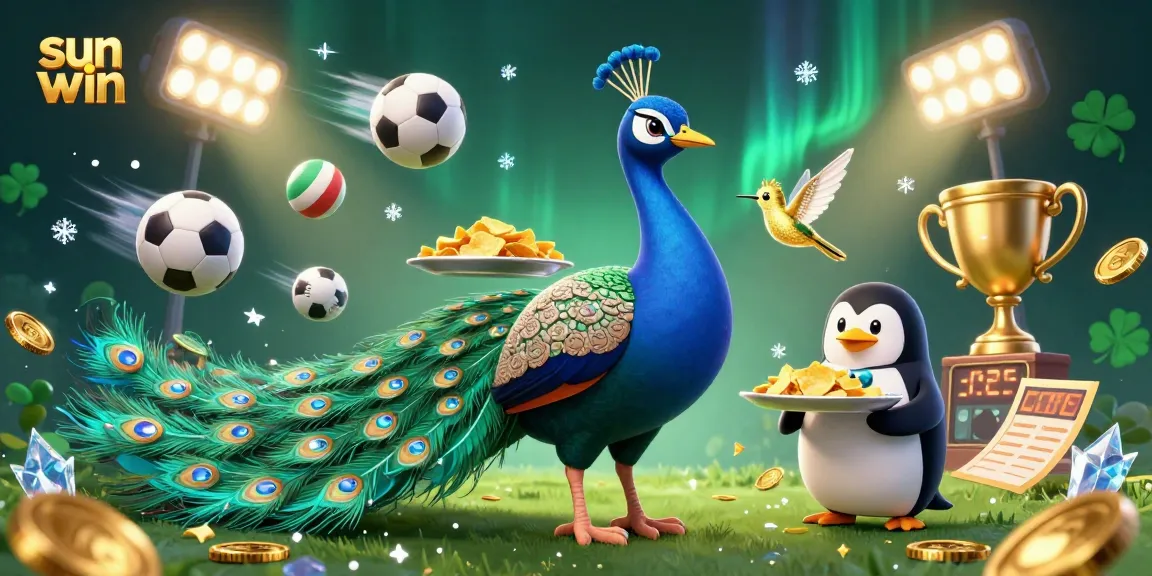 Experience excitement and winnings at sun win with a vibrant 3D casino scene featuring dynamic sports elements.