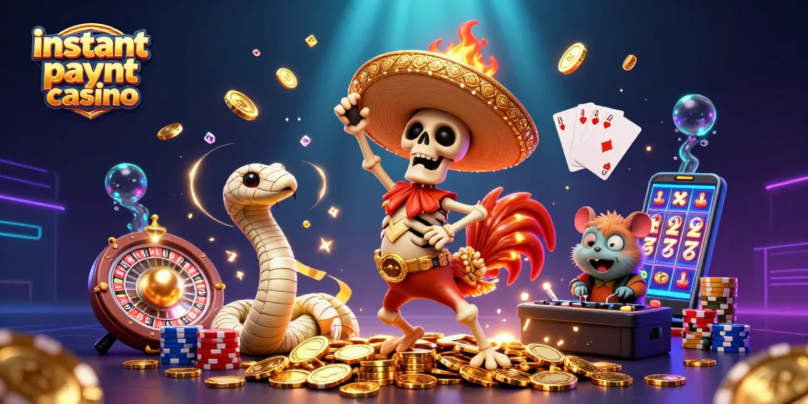 Experience the thrill of an instant payout casino with vibrant 3D characters celebrating wins.